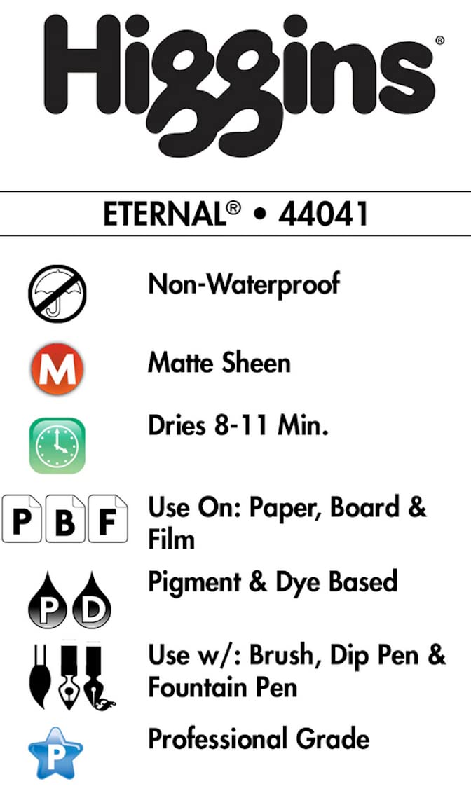 Higgins Black Eternal Ink, 2.5 Oz Bottle (44041) - Image 3